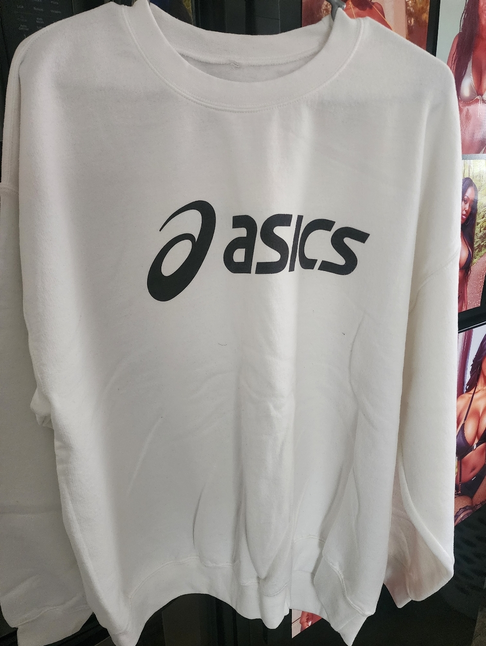 ASICS White Sweatshirt with Black Logo
